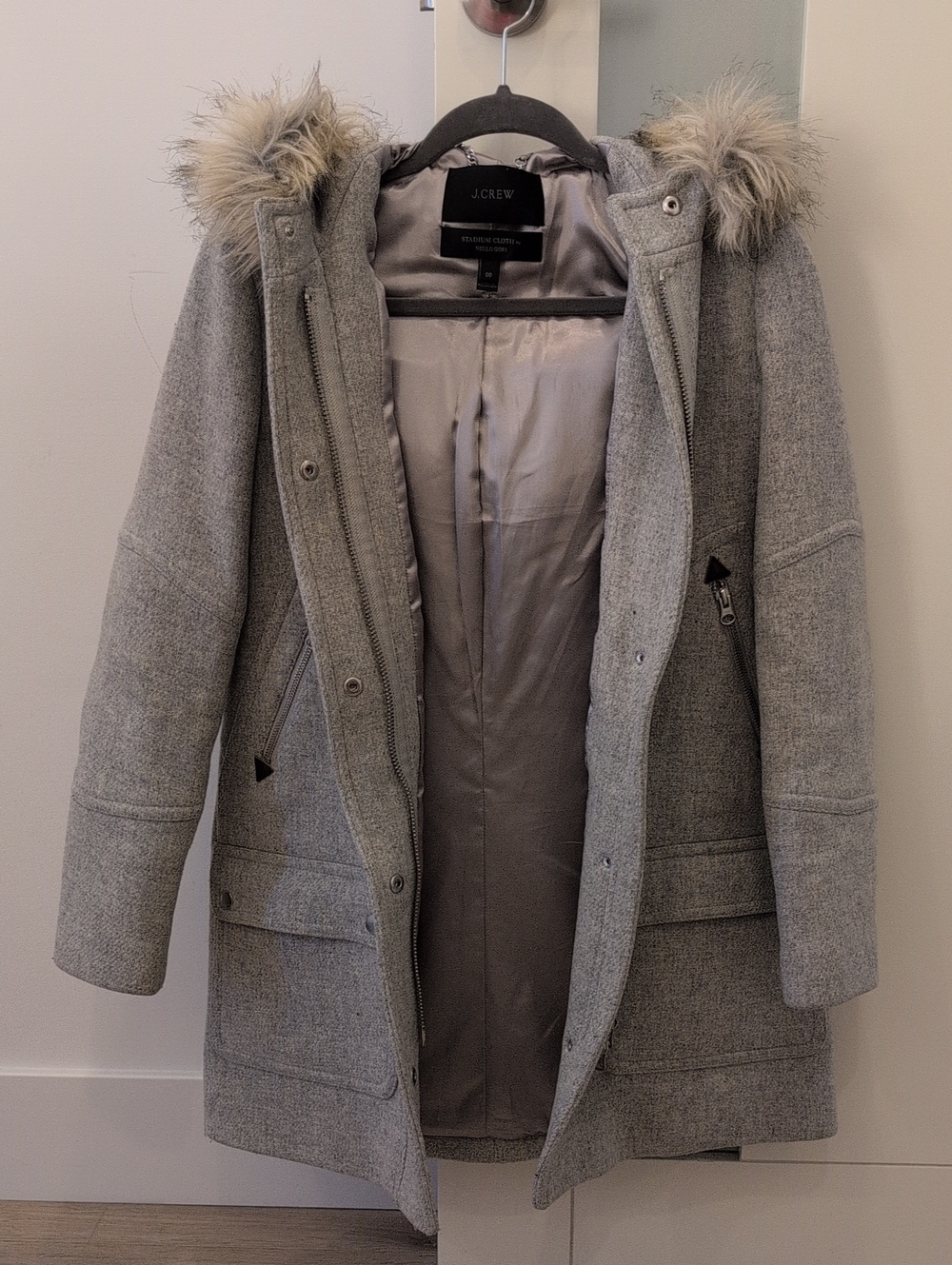 J. Crew Light Gray Coat, Sz 00